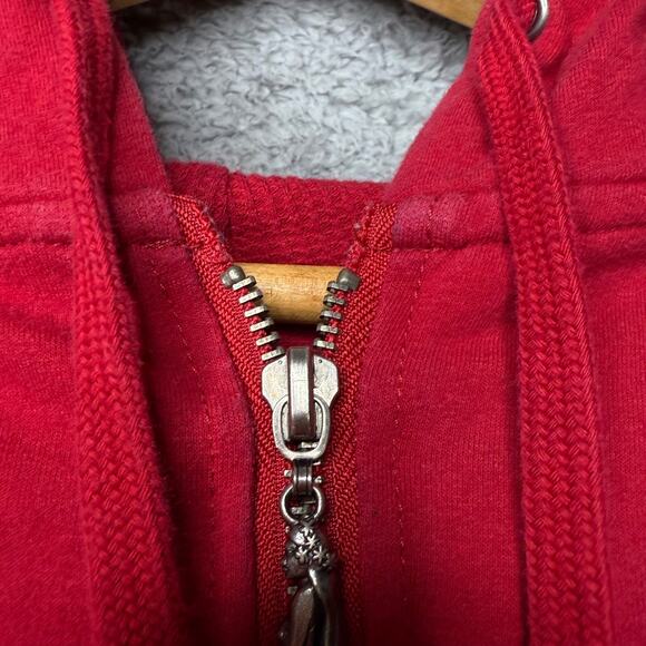 Vintage Hinano Tahiti Jacket Women's Medium Red Floral Island Girl Quarter Zip - Picture 8 of 13